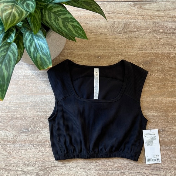 Lululemon LA Cap Sleeve Crop Tee Black Size 8 - Picture 3 of 8